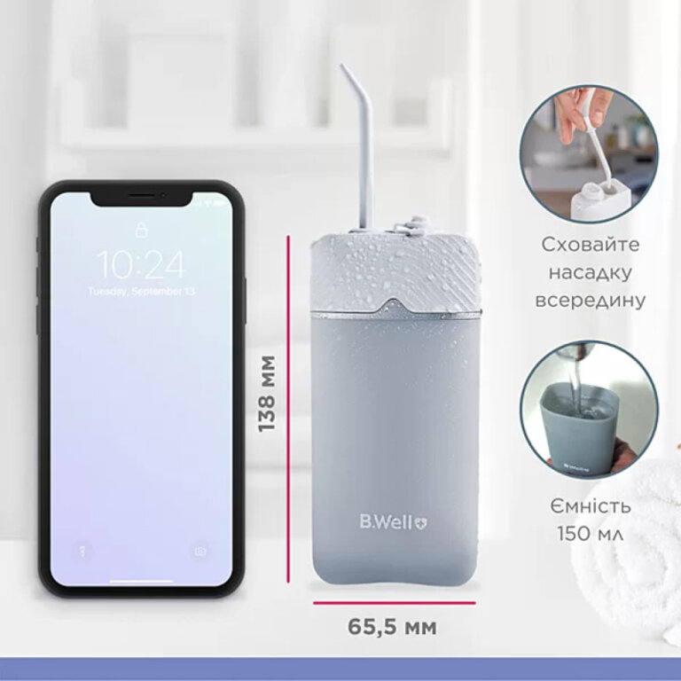 Іригатор B.Well PRO-913 з чохлом, кабель micro USB, без адаптера