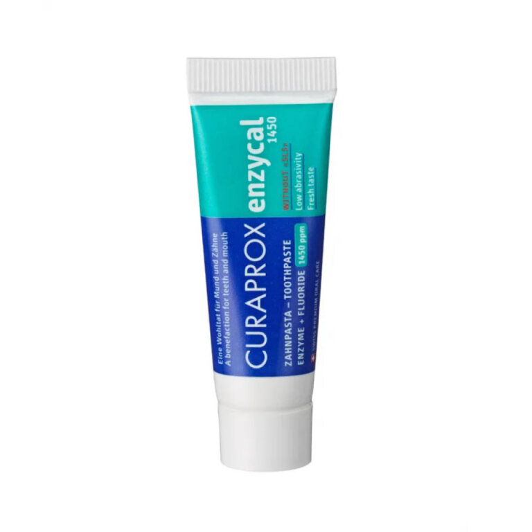 Зубна паста CURAPROX 1450 ферментна Enzycal mini з підвищеним фтором, 10 мл., RDA - 60