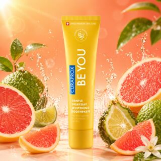 Зубная паста CURAPROX Be You Yellow осветляющая, 60 мл, RDA – 50. Вкус: Грейпфрут & Бергамот