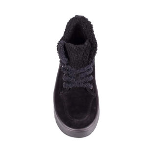 Черевики женских зимові Ortomedica 741/3 утеплены хутро с вовни, черные