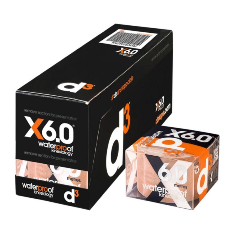 Кінезіо тейп водонепроникний D3 X6.0 Xtreme (50 мм * 6 м) бежевий