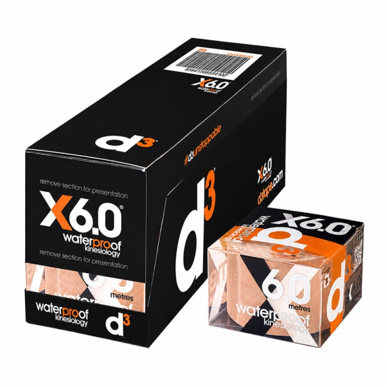 Кінезіо тейп водонепроникний D3 X6.0 Xtreme (50 мм * 6 м) бежевий