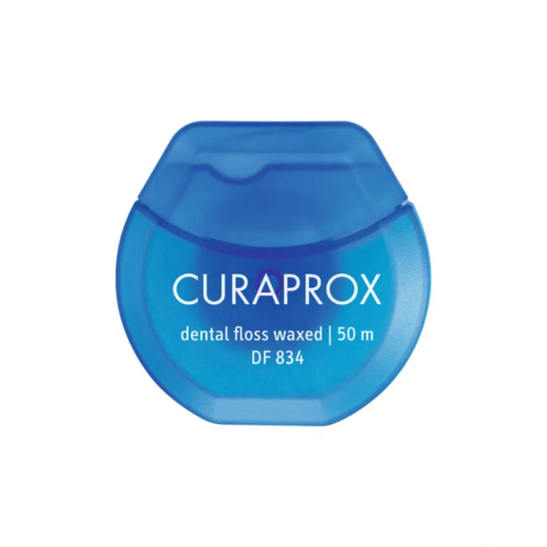 Нитка міжзубна вощена CURAPROX DF 834 з ароматом м`яти, 50 м