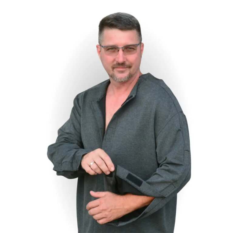 Кофта адаптовна Кіраса 4280 темно сіра двонитка