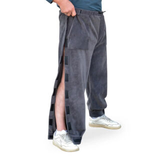 Штани адаптивні Кіраса 4225 при травмуванні ніг, флісові сірі