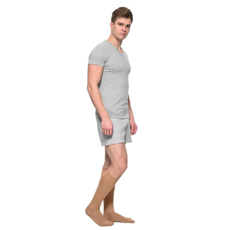 Компрессионные гольфы мужские 2 класс Soloventex Comfort 221-242 с закрытым носком, плотные, низкие, бежевые