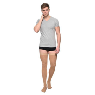 Панчохи компресійні чоловічі 2 клас (23-32 мм.рт.ст.) Soloventex Comfort 421-232 з закритим носком, щільні, високі, бежеві