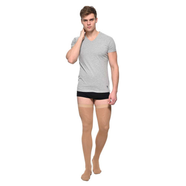 Панчохи компресійні чоловічі 2 клас (23-32 мм.рт.ст.) Soloventex Comfort 421-232 з закритим носком, щільні, високі, бежеві