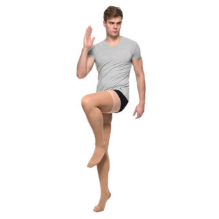 Панчохи компресійні чоловічі 2 клас (23-32 мм.рт.ст.) Soloventex Comfort 421-242 з закритим носком, щільні, низькі, бежеві