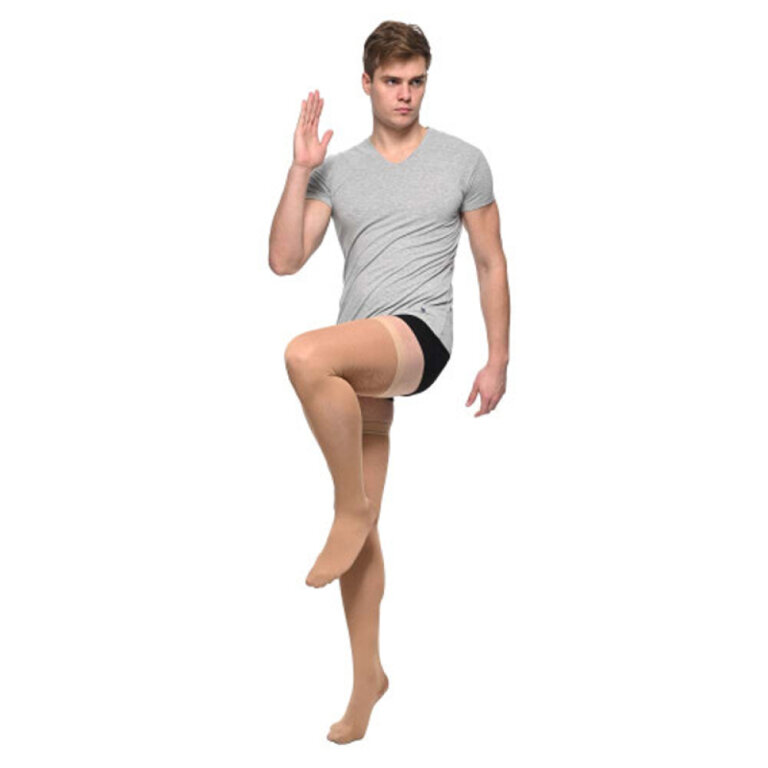 Панчохи компресійні чоловічі 2 клас (23-32 мм.рт.ст.) Soloventex Comfort 421-242 з закритим носком, щільні, низькі, бежеві