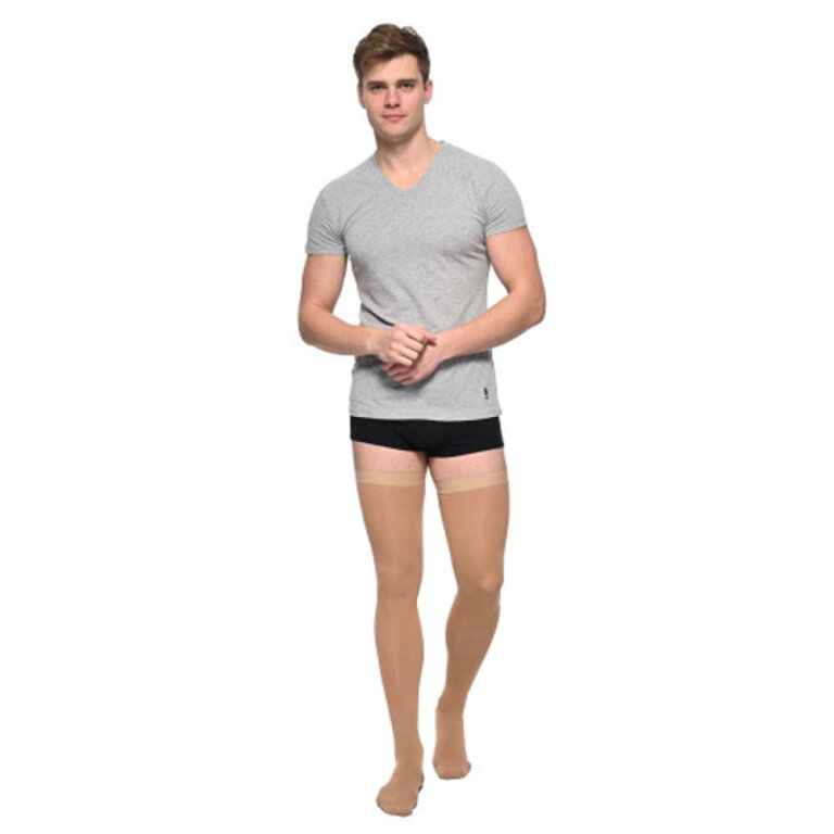 Панчохи компресійні чоловічі 2 клас (23-32 мм.рт.ст.) Soloventex Comfort 421-242 з закритим носком, щільні, низькі, бежеві