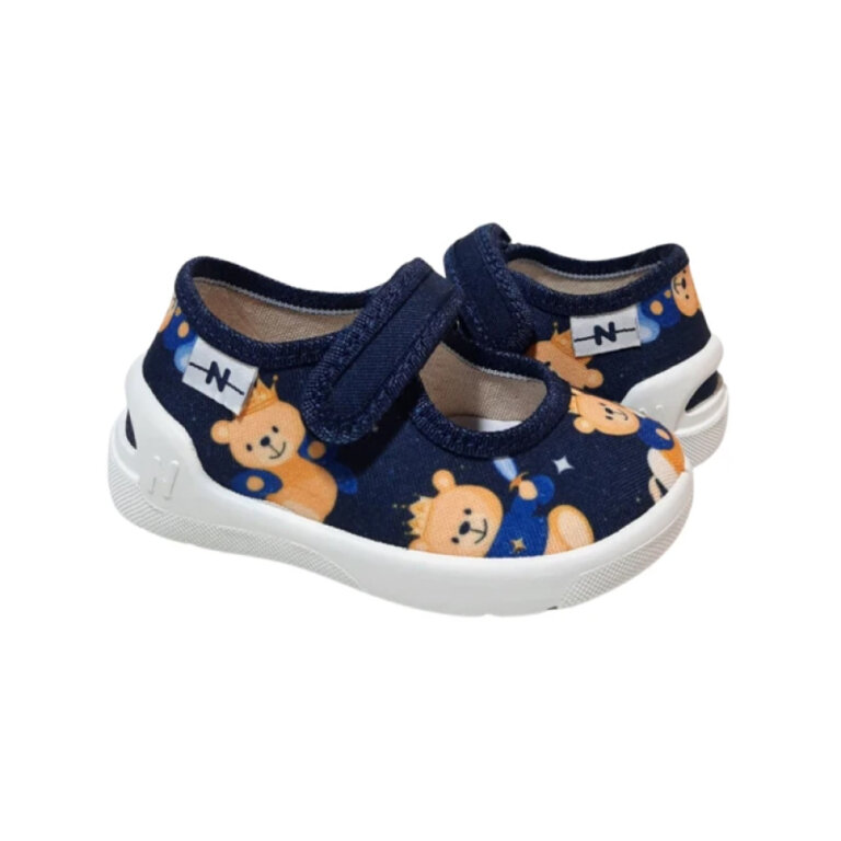 Домашні текстильні капці Waldi Denny, сині (принт «Ведмежата»)