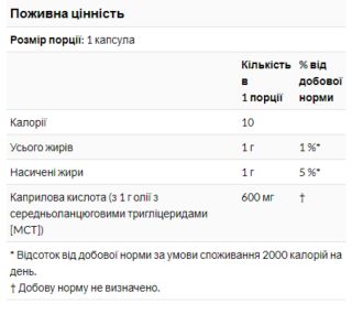 Caprylic Acid 600mg - 100 sgels