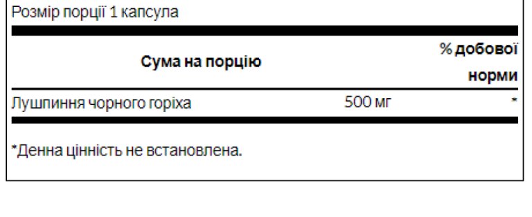 Black Walnut Hulls 500mg - 60caps