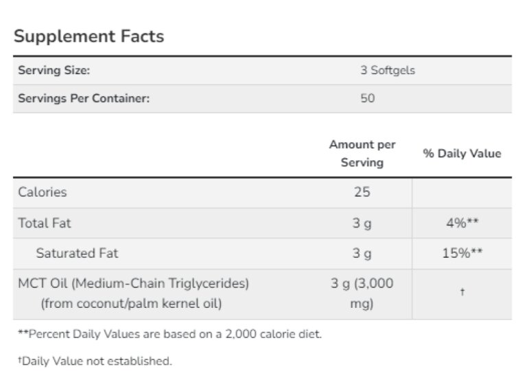 MCT Oil 1000 mg - 150 sgels