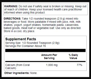 Coral Calcium Powder 1000mg - 8oz