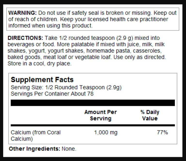 Coral Calcium Powder 1000mg - 8oz