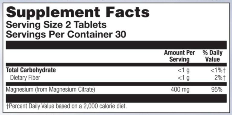 Magnesium Citrate 400mg - 60 tabs