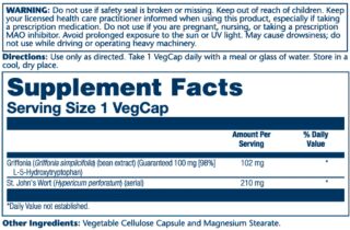 Guaranteed Potency 5-HTP + St. John's 100mg - 30 vcaps