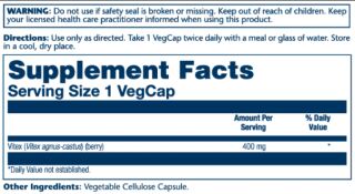 Vitex Berry Extract 400mg - 100 vcaps