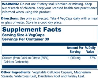 Calcium Citrate 1000mg - 120 vcaps