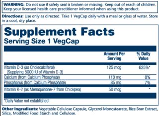 Vitamin D-3 & K-2 - 60 vcaps