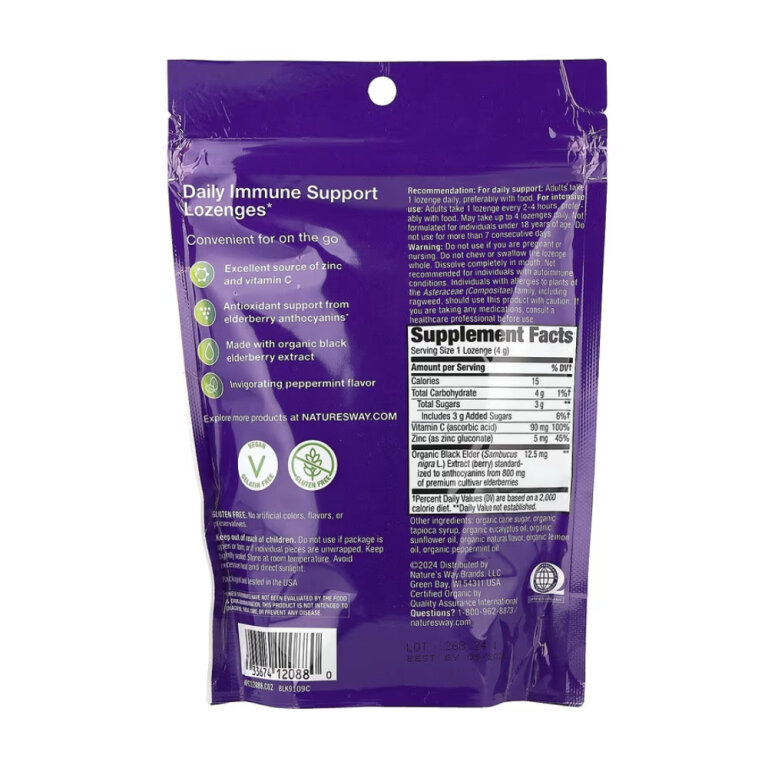 Sambucus Organic Lozenges Mint - 24 cnt