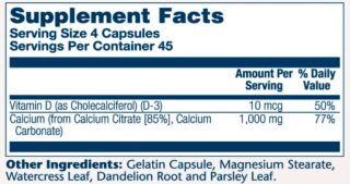 Calcium w/ D3 Citrate 1000mg - 90 caps