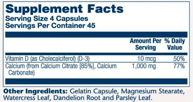Calcium w/ D3 Citrate 1000mg - 90 caps