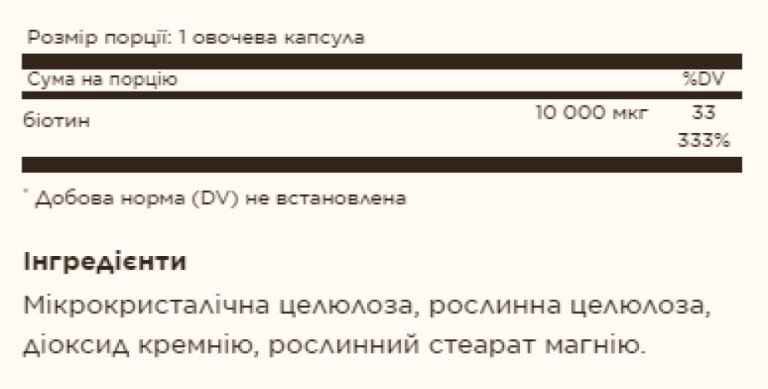 Biotin 10,000mcg - 60 vcaps