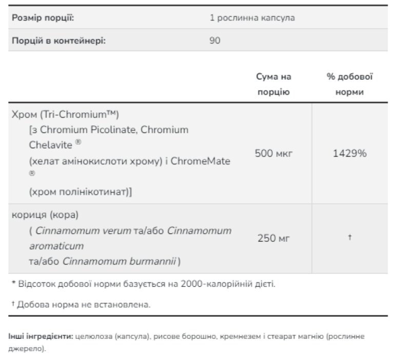 Tri-Chromium 500mcg - 90 vcaps