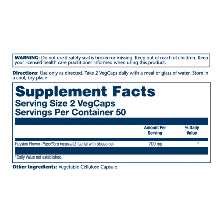 Passion Flower 700mg - 100 vcaps