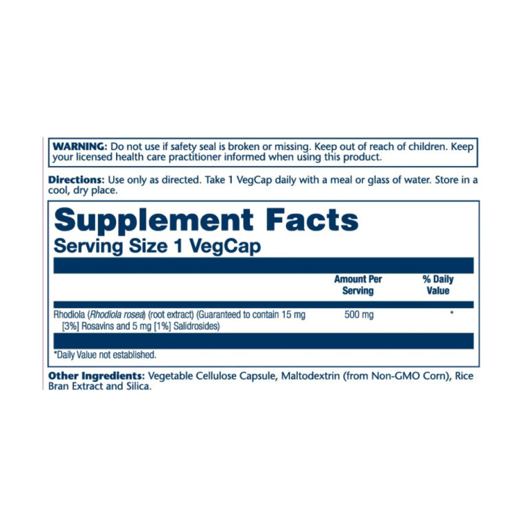 Super Rhodiola Root Extract 500mg - 60 vcaps