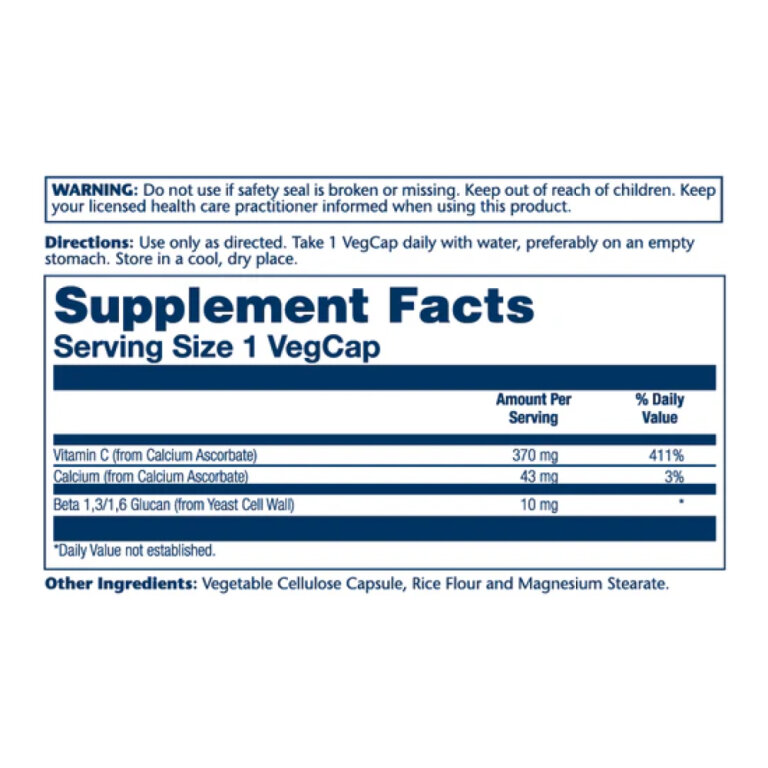 Beta Glucan with Vitamin C 10mg - 60 vcaps