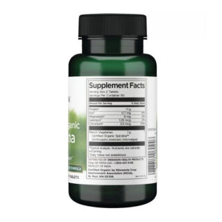 Certified Organic Spirulina 500mg - 180 tabs