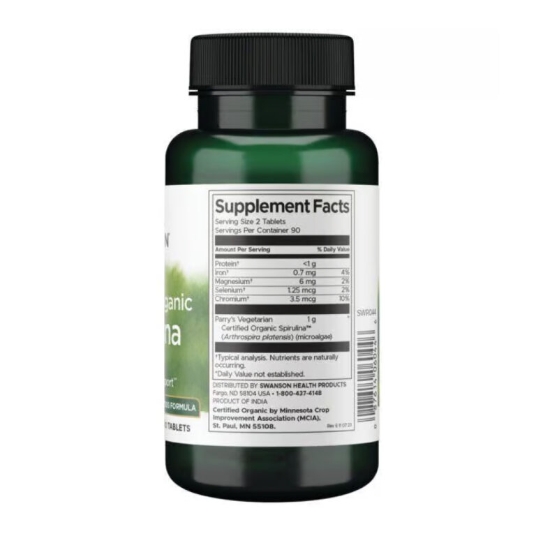 Certified Organic Spirulina 500mg - 180 tabs