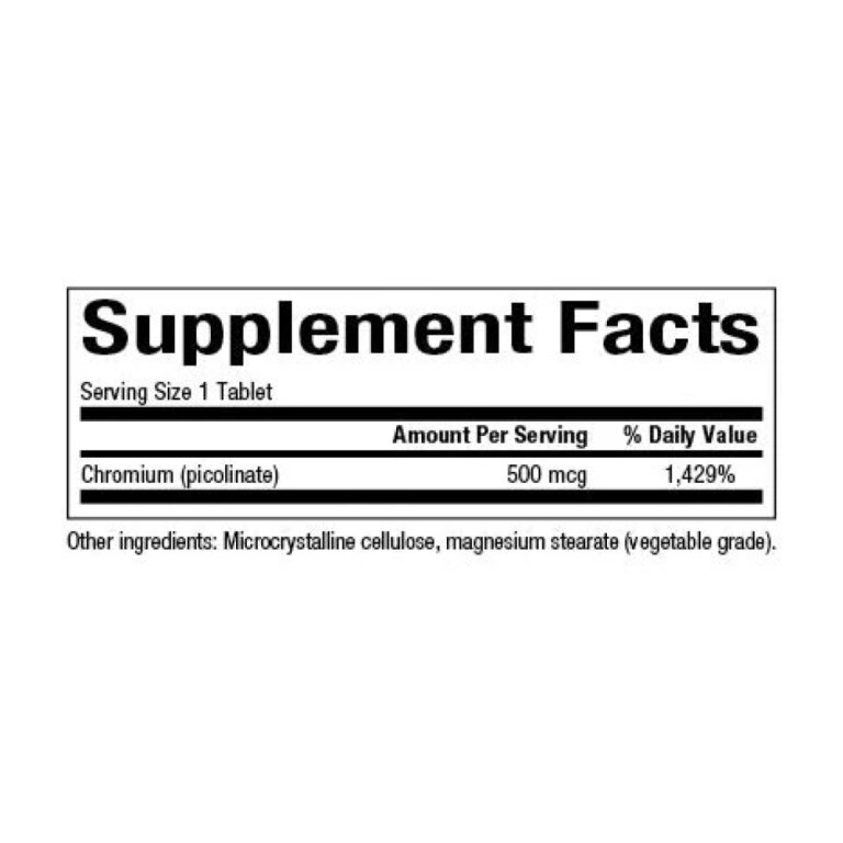 Chromium Picolinate 500mcg - 90 tabs