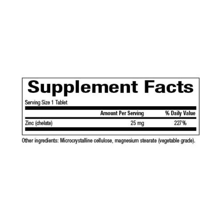 Zinc Chelate 25mg - 90 tabs