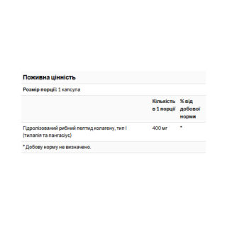 Type I Hydrolyzed Marine Collagen Peptides 400mg - 60 caps