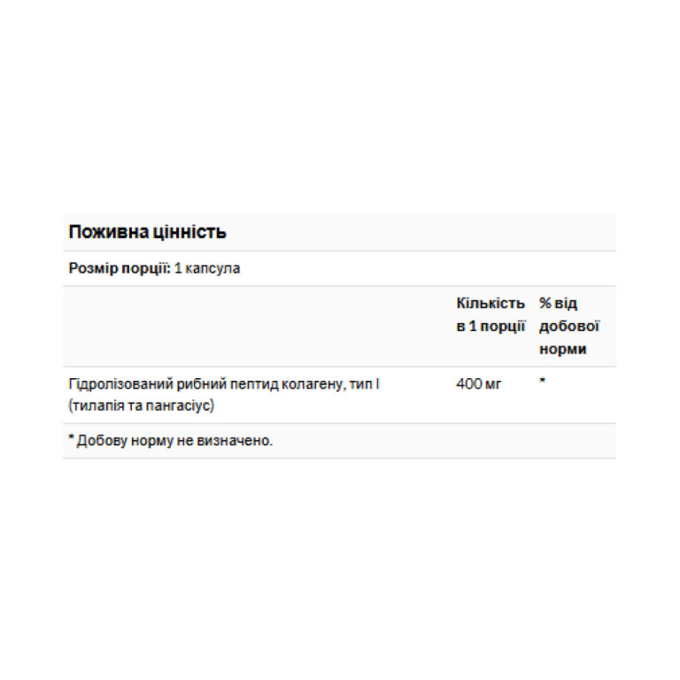 Type I Hydrolyzed Marine Collagen Peptides 400mg - 60 caps