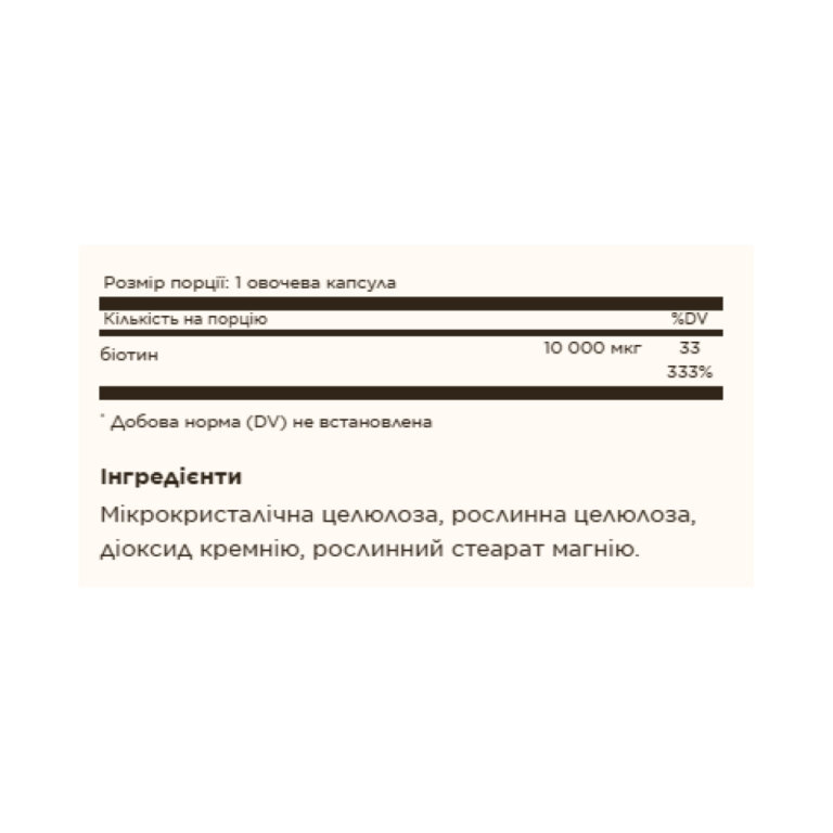 Biotin 10,000mcg - 120 vcaps