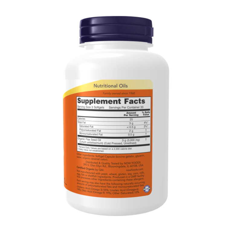 Flax Oil 1000mg - 100 softgels