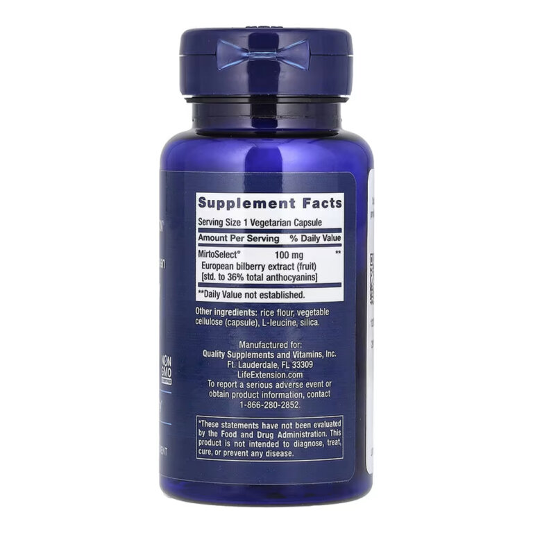 Standardized European Bilberry Extract 100 mg - 90 vcaps