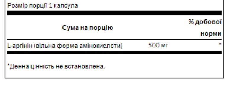 L-Arginine 500 mg - 100 Capsules