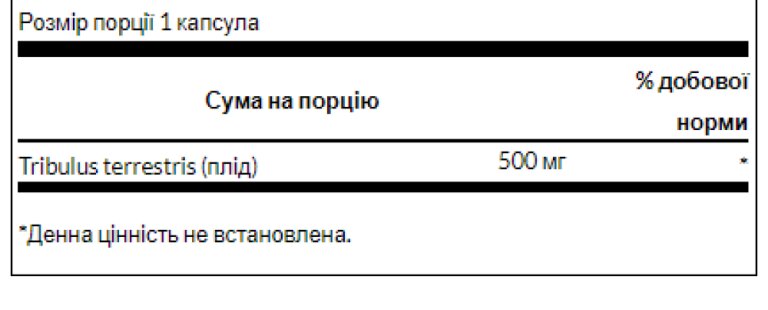 Tribulus Fruit 500mg - 90 cap