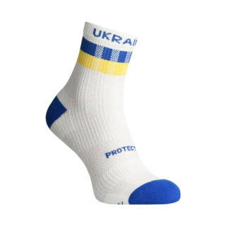 Компресійні шкарпетки захисні літні PROTECTOR ShortDry Ultra New синьо-білий