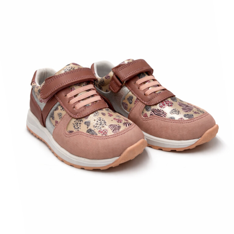 Кросівки дитячі анатомічні Ortomedica 5YÖ06-04 рожеві, принт сердечко