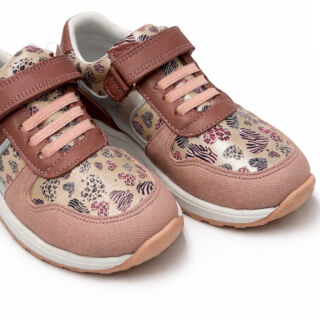 Кросівки дитячі анатомічні Ortomedica 5YÖ06-04 рожеві, принт сердечко