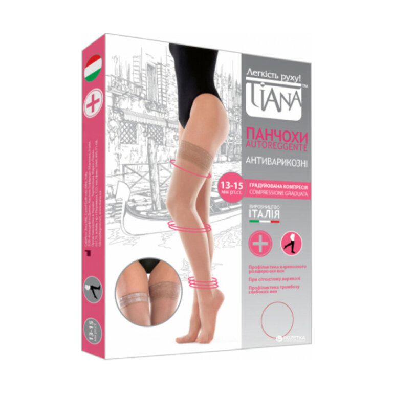 Панчохи (профілактичні) антиварикозні, компресія 13-15 мм рт.ст. TIANA 835 70D бежеві