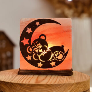 Лампа солевая "Мишка на луне" 1 кг